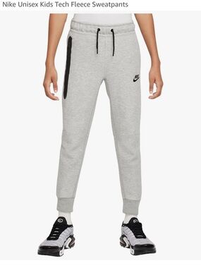 Nike Tech Fleec Sweatpants Boys Size Large Authentic Grey NWOT A0164